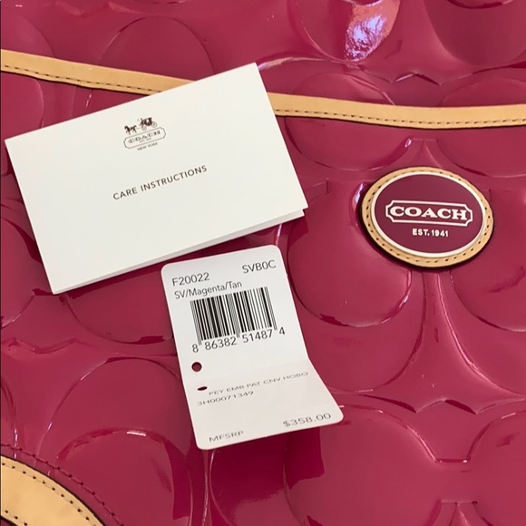 Coach Magenta Patent Leather Handbag - Picture 4 of 11